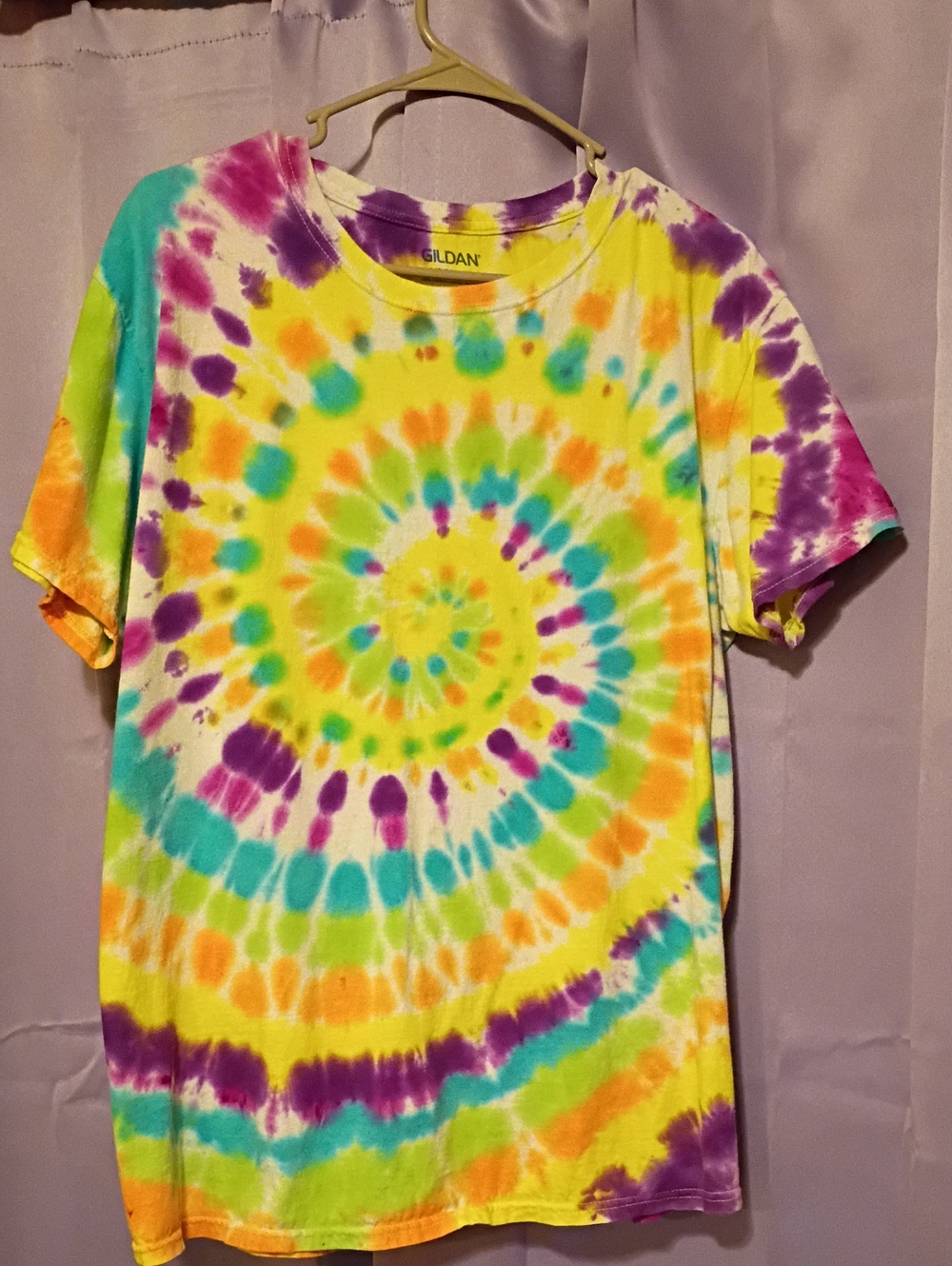 Gildan Multicolor Tie-Dye Spiral Short Sleeve Tee